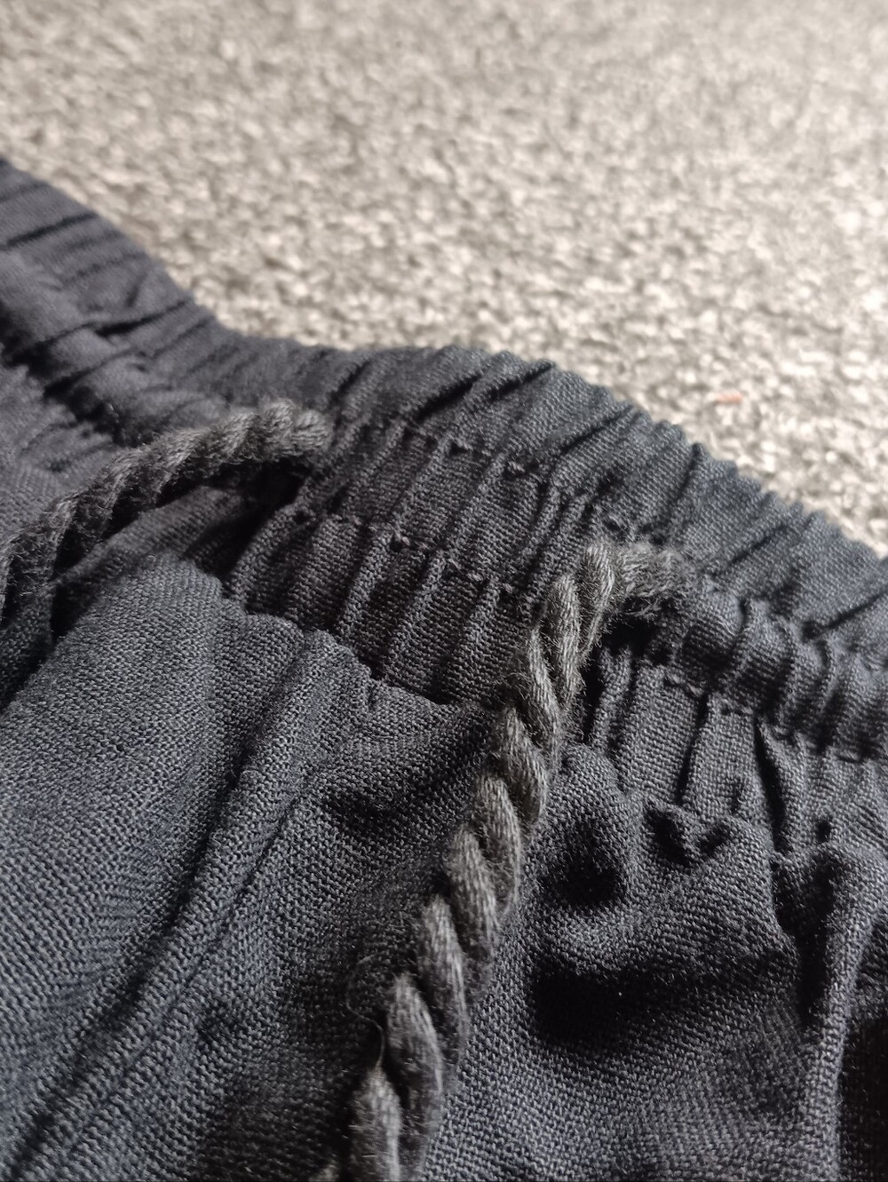 NWT Linen Blend Black Drawstring Pull On Elastic Waist Jogger Pants Sz Small - Picture 4 of 8